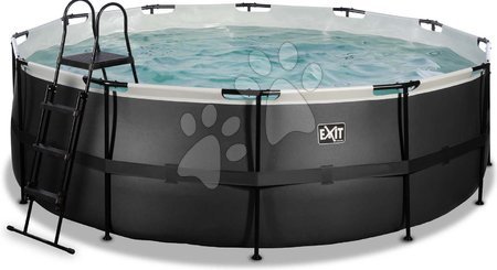 Schwimmbecken und Zubehör - EXIT Black Leather Pool ø427x122cm mit Sandfilterpumpe - schwarz