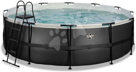 Schwimmbecken rund - EXIT Black Leather Pool ø450x122cm mit Sandfilterpumpe - schwarz