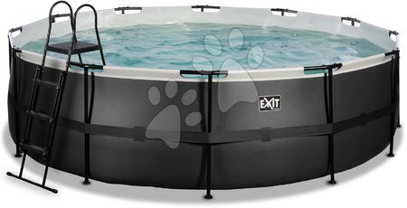Bazény kruhové - Bazén s pieskovou filtráciou Black Leather pool Exit Toys