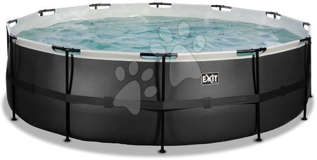 Bazény kruhové - Bazén s pieskovou filtráciou Black Leather pool Exit Toys_1