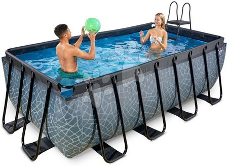  - Piscină cu filtrare pentru nisip Stone pool grey Exit Toys _1