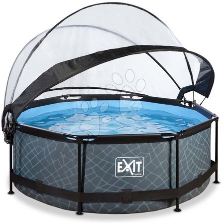  - Piscină cu prelată si filtrare Stone pool grey Exit Toys _1