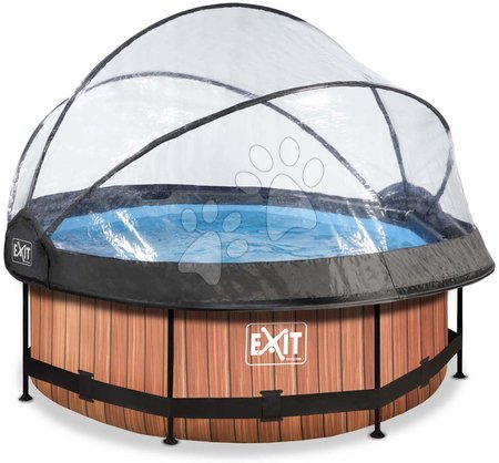 Hračky pro děti od 6 do 9 let - Bazén s krytem a filtrací Wood pool Exit Toys