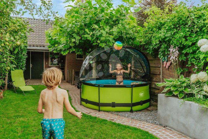 Okrugli bazeni - Bazen s krovom i filtracijom Lime pool green Exit Toys  - 9