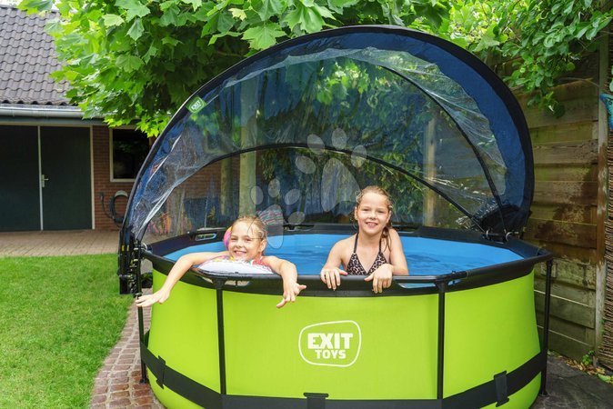 Okrugli bazeni - Bazen s krovom i filtracijom Lime pool green Exit Toys  - 10