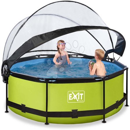 Okrugli bazeni - Bazen s krovom i filtracijom Lime pool green Exit Toys  - 3