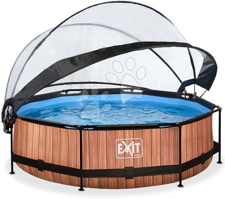 Bazény kruhové - Bazén s krytom a filtráciou Wood pool Exit Toys _1