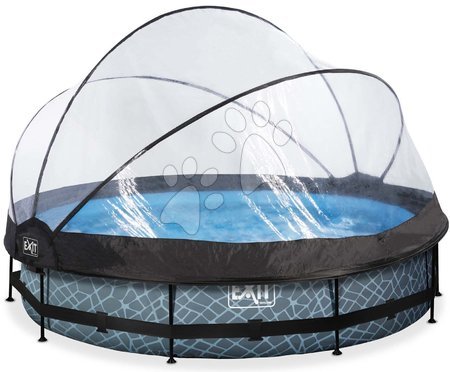 da 6 a 9 anni - Piscina con copertura e filtrazione Stone pool Exit Toys  