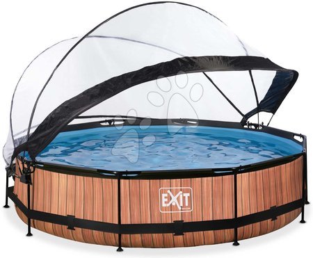 Kruhové bazény - Bazén s krytem a filtrací Wood pool Exit Toys - 4