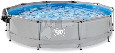 Kruhové bazény - Bazén s krytem a filtrací Soft Grey pool Exit Toys - 3