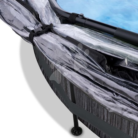 Medencék kerek alakúak - Medence búrával és szűrővel Black Wood pool Exit Toys - 6
