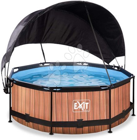 Baseny okrągłe - Basen z daszkiem i filtracją Wood pool Exit Toys  - 2