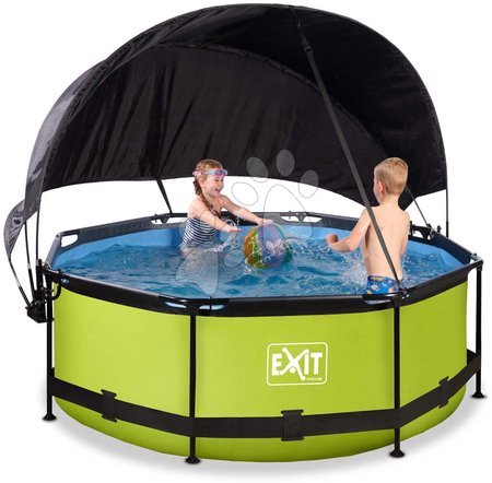 Kruhové bazény - Bazén se stříškou a filtrací Lime pool Exit Toys - 4