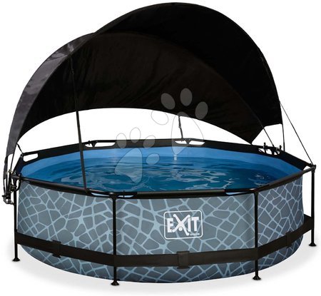 Bazény kruhové - Bazén so strieškou a filtráciou Stone pool Exit Toys 