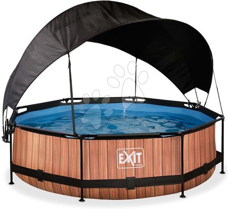 Bazény kruhové - Bazén so strieškou a filtráciou Wood pool Exit Toys _1