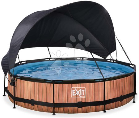 Hračky pro děti od 6 do 9 let - Bazén se stříškou a filtrací Wood pool Exit Toys