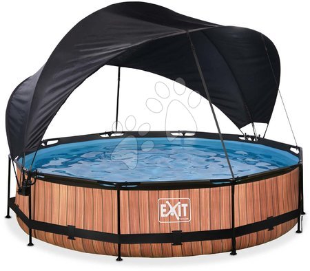 Hračky pro děti od 6 do 9 let - Bazén se stříškou a filtrací Wood pool Exit Toys_1