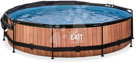 Baseny okrągłe - Basen z daszkiem i filtracją Wood pool Exit Toys  - 2