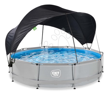 Kruhové bazény - Bazén se stříškou a filtrací Soft Grey pool Exit Toys - 1