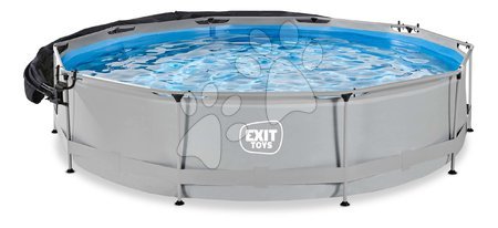 Kruhové bazény - Bazén se stříškou a filtrací Soft Grey pool Exit Toys - 2