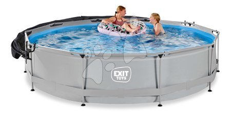 Kruhové bazény - Bazén se stříškou a filtrací Soft Grey pool Exit Toys - 7