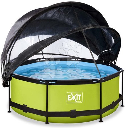 Kruhové bazény - Bazén se stříškou krytem a filtrací Lime pool Exit Toys - 3