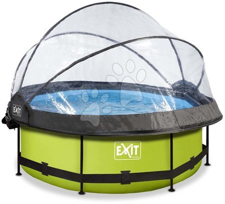 Kruhové bazény - Bazén se stříškou krytem a filtrací Lime pool Exit Toys - 4