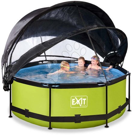 Kruhové bazény - Bazén se stříškou krytem a filtrací Lime pool Exit Toys - 1