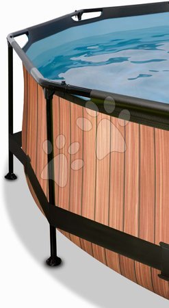 Kruhové bazény - Bazén se stříškou krytem a filtrací Wood pool Exit Toys - 6
