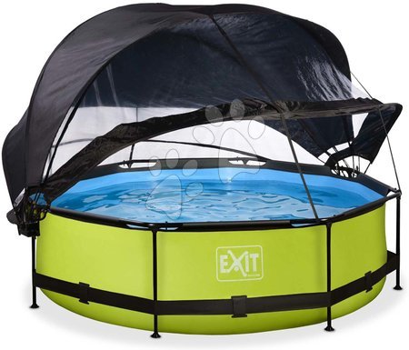 Bazény kruhové - Bazén so strieškou krytom a filtráciou Lime pool Exit Toys 