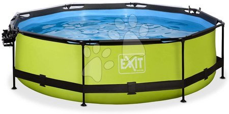 Medencék kerek alakúak - Medence napellenzővel búrával és szűrővel Lime pool Exit Toys  - 5