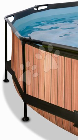 Kruhové bazény - Bazén se stříškou krytem a filtrací Wood pool Exit Toys - 6