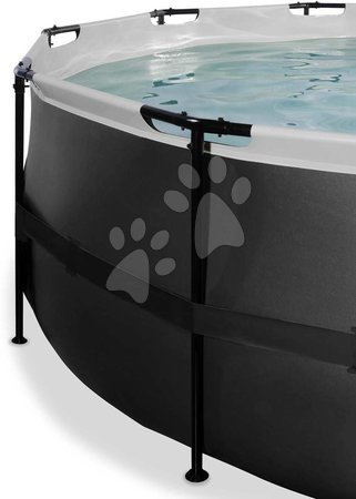 Bazeni okrogli - Bazen s pokrovom in peščeno filtracijo Black Leather pool Exit Toys - 5