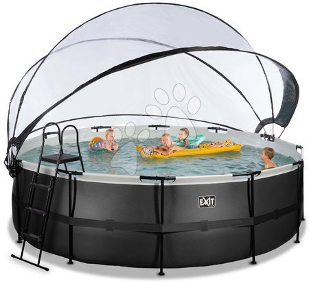 Igrače in igre za na vrt | Stran 16 - Bazen s pokrovom in peščeno filtracijo Black Leather pool Exit Toys_1