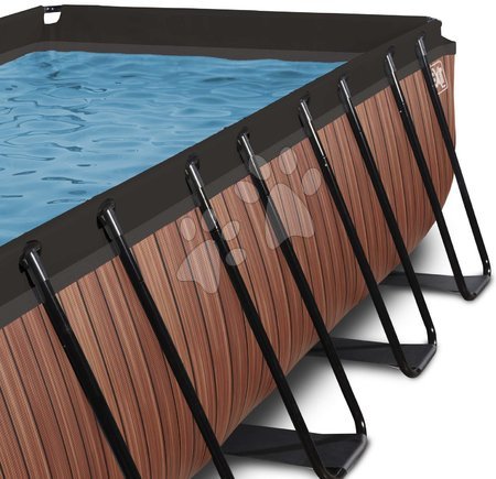 Bazeni pravokotni - Bazen s pokrovom in peščeno filtracijo Wood pool Exit Toys - 6