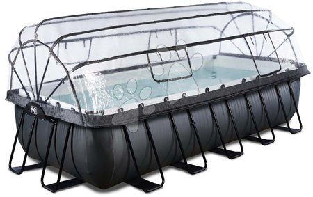 Bazény a doplňky - Bazén s krytem a pískovou filtrací Black Leather pool Exit Toys
