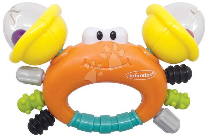 Hračky pro nejmenší | Strana 16 - Chrastítko s kousátkem Krab Rattle & Teether Sand Crab Infantino