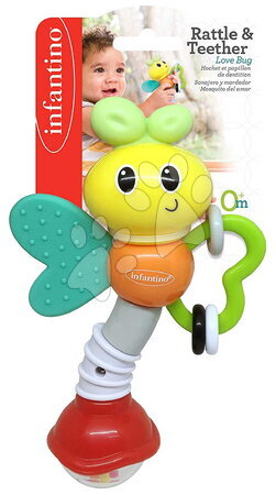 Od 0 do 3 mesiacov - Hrkálka s hryzátkom Motýľ Rattle & Teether Love Bug Infantino