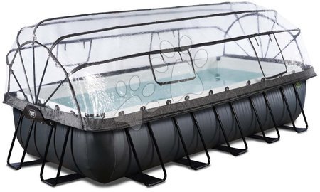 Piscinas rectangulares - Piscina con filtro de arena y bomba de calor Black Leather pool Exit Toys - 4