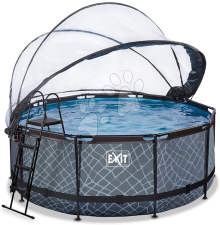 Kruhové bazény - Bazén s krytem pískovou filtrací a tepelným čerpadlem Stone pool Exit Toys