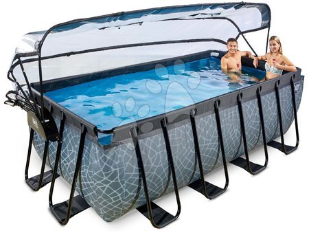 Bazény a doplňky - Bazén s krytem pískovou filtrací a tepelným čerpadlem Stone pool Exit Toys_1