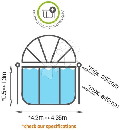 Schwimmbadüberdachung - EXIT Pool Abdeckung ø427cm - 2