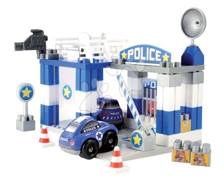 Cuburi de construit Abrick - Joc de construit Abrick - staţie de poliţie cu 2 maşinuţe Écoiffier - 2
