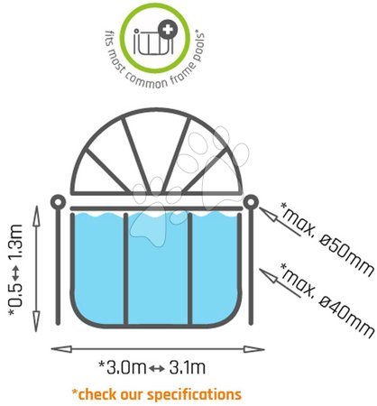 Hračky pre deti od 6 do 9 rokov - Slnečná strieška pool canopy Exit Toys _1