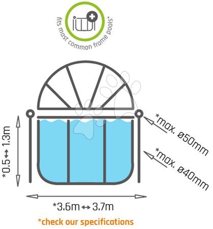 Hračky a hry na záhradu - Slnečná strieška pool canopy Exit Toys _1