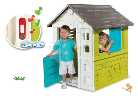 Otroške hišice - Komplet hišica Pretty Blue Smoby s premično polknico in darilo elektronski zvonček od 24 mes