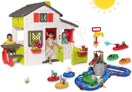 Domečky s vodní dráhou - Set domeček Přátel Smoby