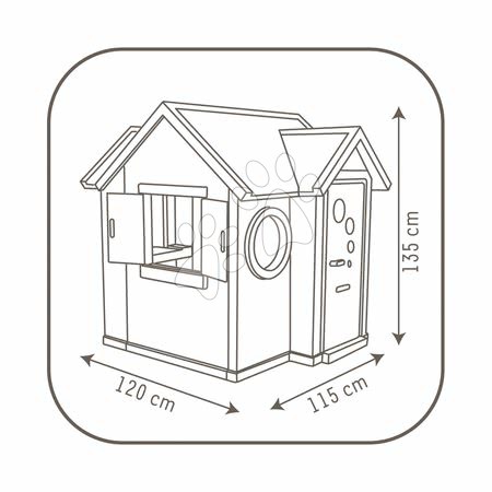 Kućice za djecu - SMOBY 310241 Detský Domček My House s okrúhlym oknom, s elektrickým zvončekom, UV FILTROM,135 cm výška*115*120 cm - 4