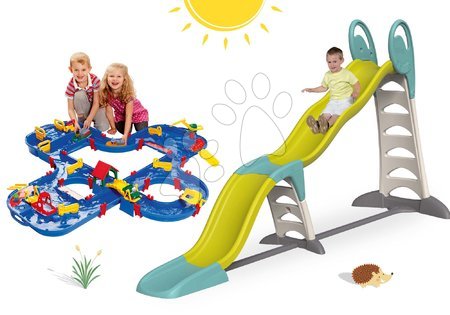 Rutschen mit Wasserstraße - Rutschenset Toboggan Super Megagliss 2in1 Smoby 