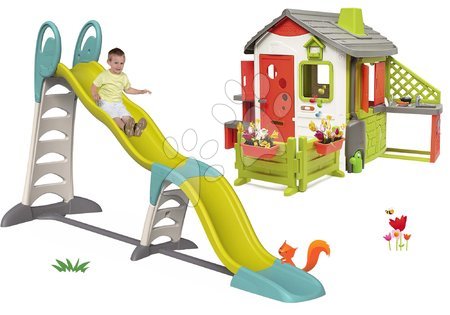 Rutschen mit Spielhaus - Rutschenset Toboggan Super Megagliss 2in1 Smoby 